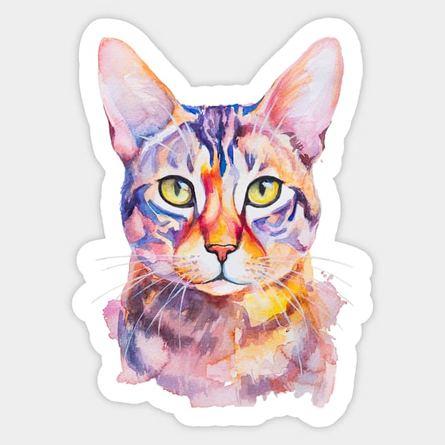 watercolor Bengal Cat Sticker by MariDein